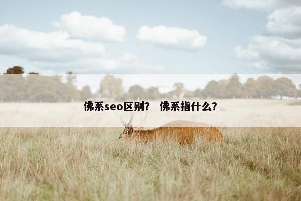 佛系seo区别？ 佛系指什么？