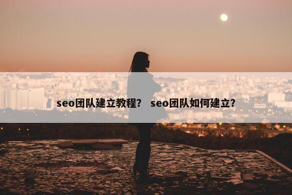 seo团队建立教程？ seo团队如何建立？