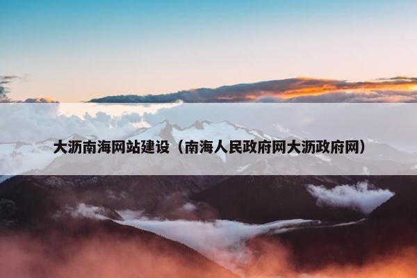 大沥南海网站建设（南海人民政府网大沥政府网）