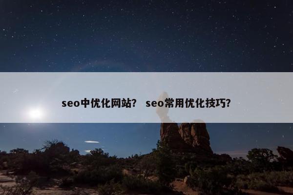 seo中优化网站？ seo常用优化技巧？