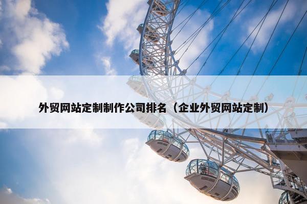 外贸网站定制制作公司排名（企业外贸网站定制）