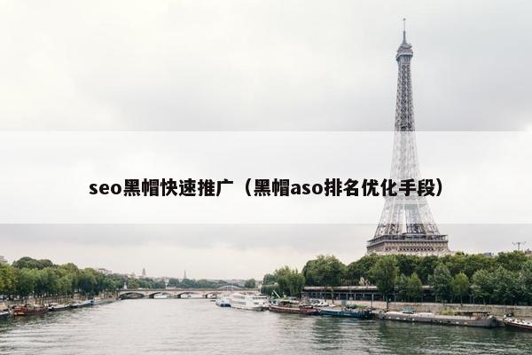 seo黑帽快速推广（黑帽aso排名优化手段）