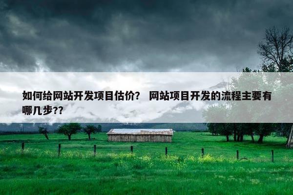 如何给网站开发项目估价？ 网站项目开发的流程主要有哪几步?？