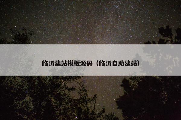 临沂建站模板源码（临沂自助建站）