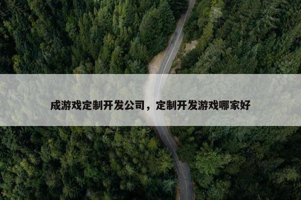 成游戏定制开发公司，定制开发游戏哪家好