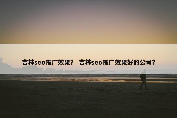 吉林seo推广效果？ 吉林seo推广效果好的公司？