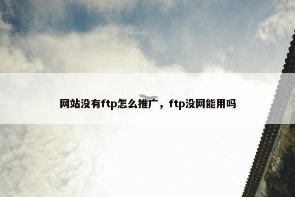 网站没有ftp怎么推广，ftp没网能用吗
