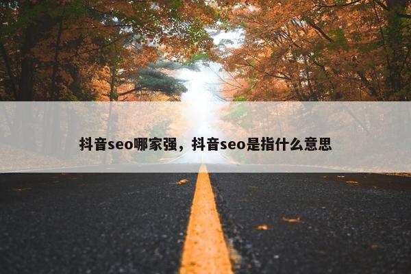 抖音seo哪家强，抖音seo是指什么意思