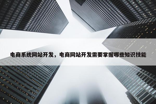 电商系统网站开发，电商网站开发需要掌握哪些知识技能