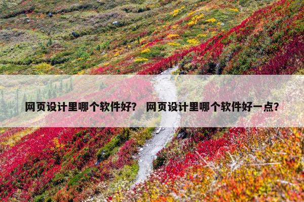 网页设计里哪个软件好？ 网页设计里哪个软件好一点？