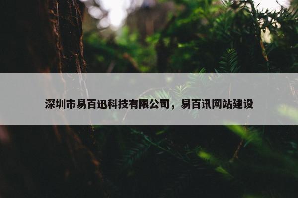 深圳市易百迅科技有限公司，易百讯网站建设