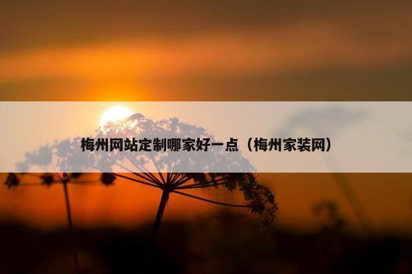 梅州网站定制哪家好一点（梅州家装网）