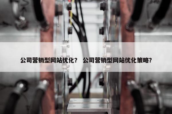 公司营销型网站优化？ 公司营销型网站优化策略？
