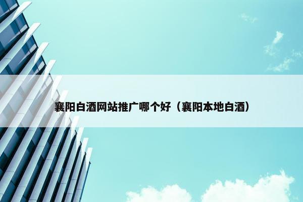 襄阳白酒网站推广哪个好（襄阳本地白酒）