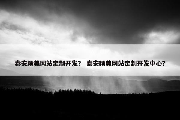 泰安精美网站定制开发？ 泰安精美网站定制开发中心？