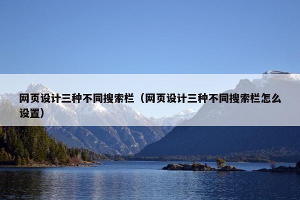 网页设计三种不同搜索栏（网页设计三种不同搜索栏怎么设置）