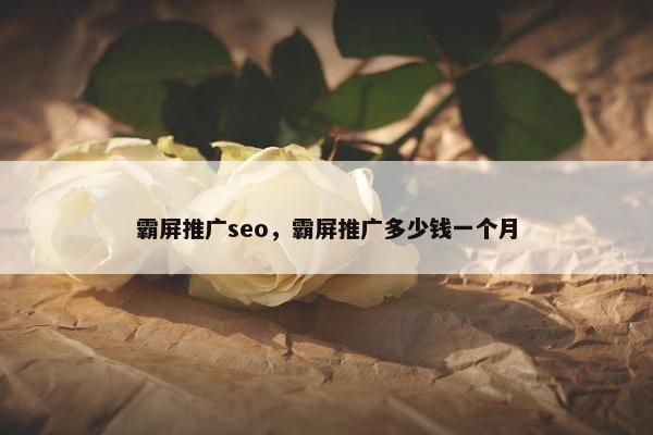 霸屏推广seo，霸屏推广多少钱一个月