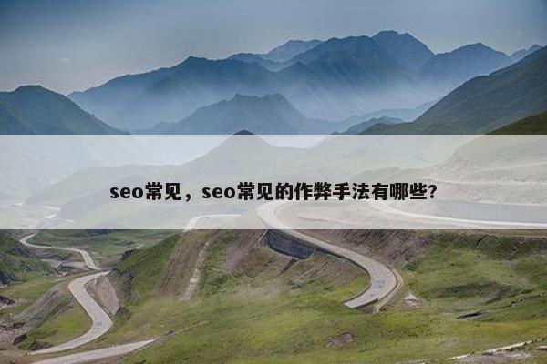 seo常见，seo常见的作弊手法有哪些?