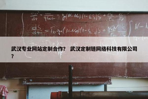 武汉专业网站定制合作？ 武汉定制链网络科技有限公司？