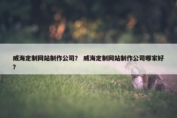 威海定制网站制作公司？ 威海定制网站制作公司哪家好？