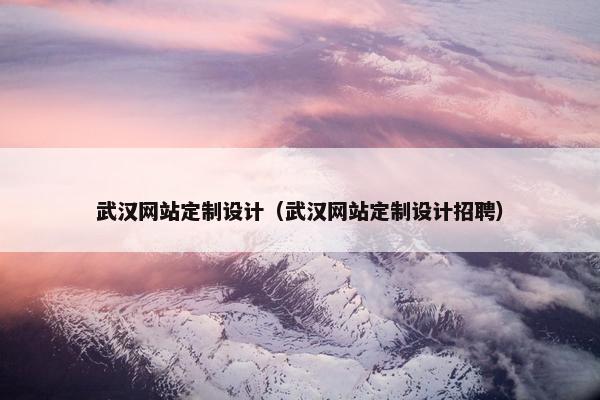 武汉网站定制设计（武汉网站定制设计招聘）